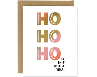 Christmas Card -  Funny Holiday Cards - Bulk company holiday cards - Santa Holiday Card