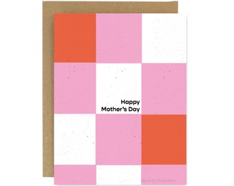 Mothers Day Greeting Card - Checkered Board