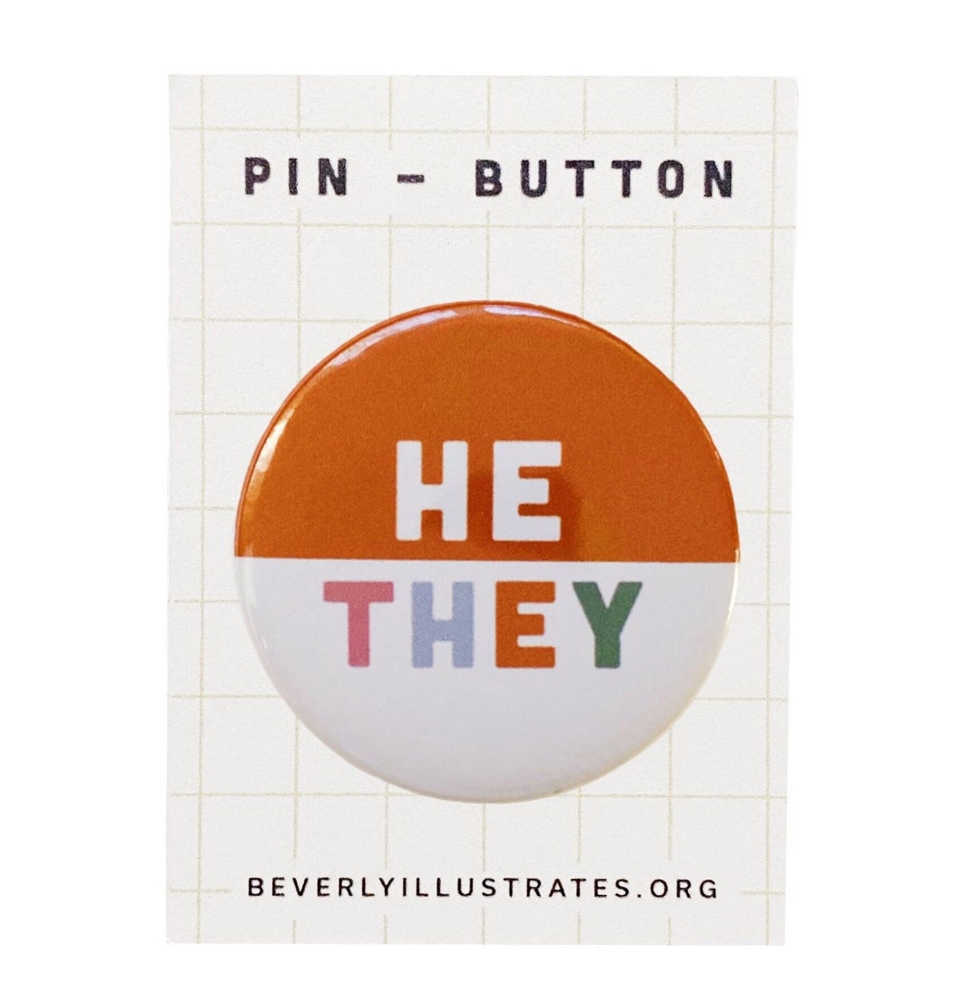 Pronoun Pin Button | He/they | Customize Pronoun Pin | Pronoun Pin ...
