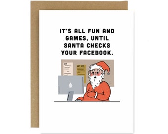 Christmas Card -  Funny Holiday Cards - Bulk company holiday cards - Santa Holiday Card