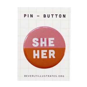 Pronoun Pin Button | She/Her | They/Them | He/Him | Customize pronoun pin | Pronoun pin badge | ANY PRONOUNS