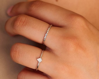 Bague superposable marquise en perles, superposition de perles en argent massif, bague ovale en perles, bague fine en perles, bague fine minimaliste, cadeau pour elle