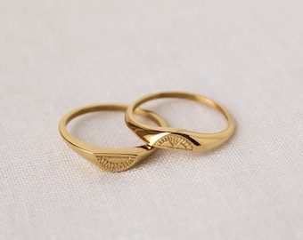 18k Gold Freundschaftsringe, Sonne und Mond Ringe, Bester Freundringe, Schwesterringe, Passende Ringe, Gold Zwillingsringe, Geschenk für Frauen