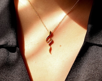 Gold Snake Necklace, 18k Gold Plated Necklace, Serpent Necklace, Snake Pendant Necklace, Layring Necklace, Gift For Women