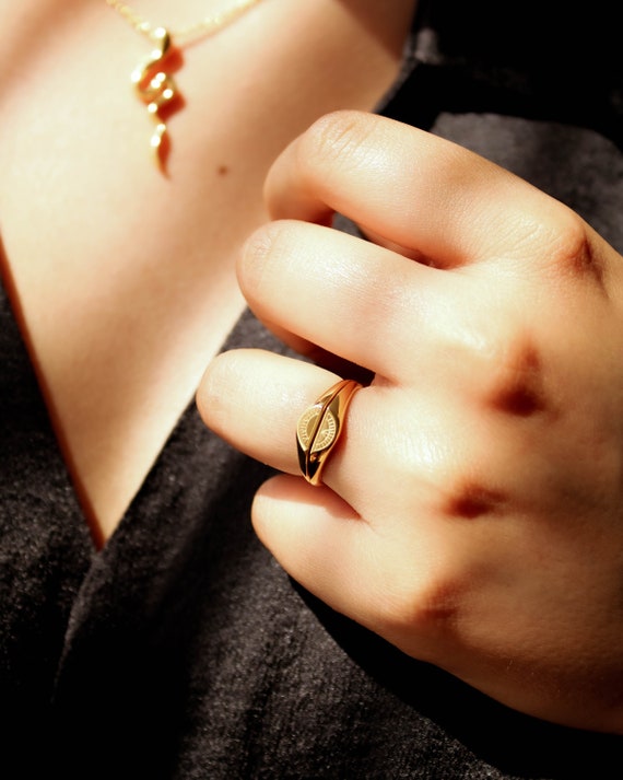 18k Gold Friendship Rings, Sun And Moon Rings, Best Friend Rings, Sister Rings, Matching Rings, Gold Twin Rings, Gold Rings For Women