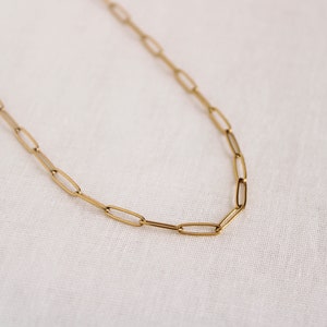 Gold Paperclip Necklace, Layering Chain Necklace, Paperclip Chain Necklace, Link Chain Necklace, Gift For Women image 5