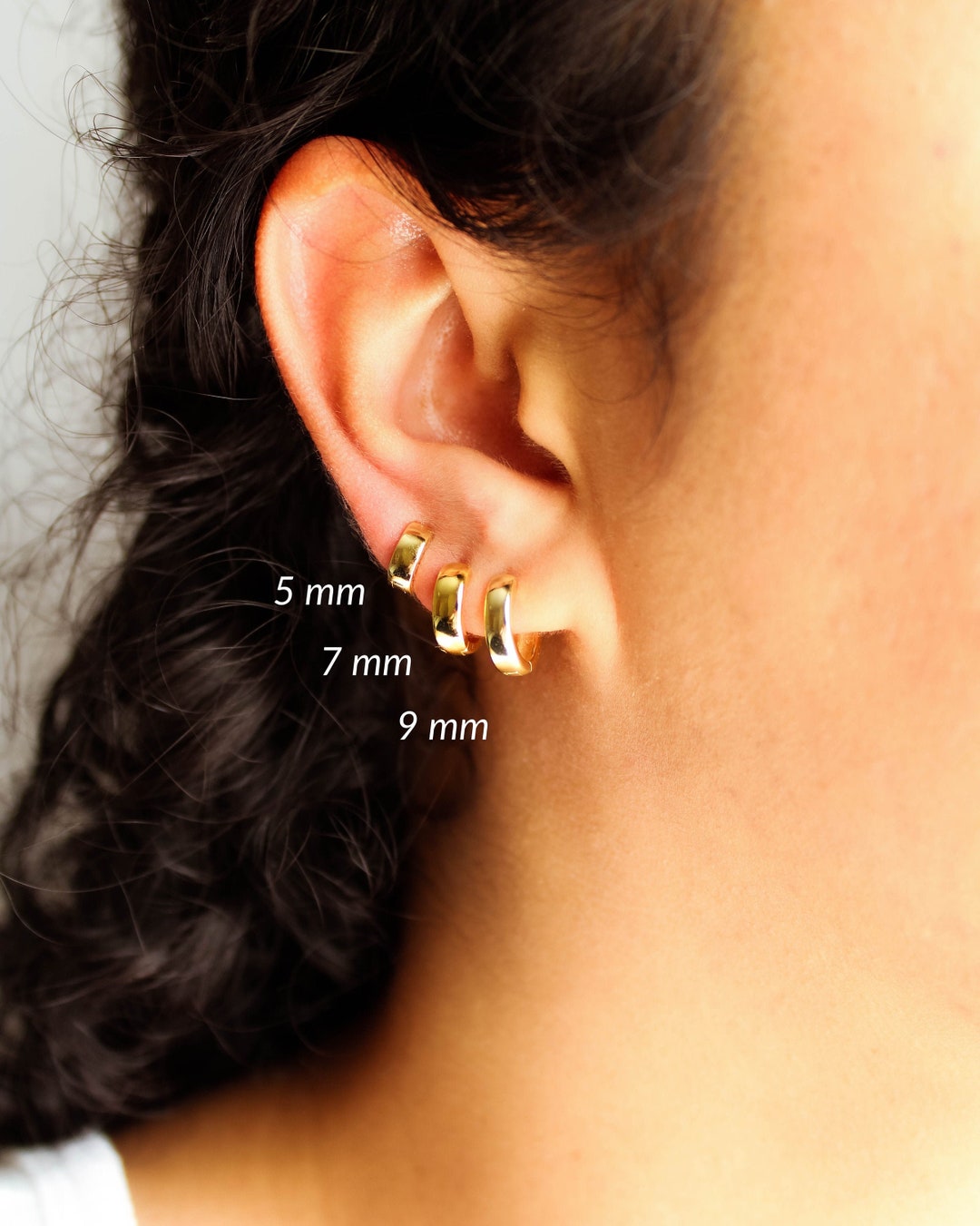 18k Gold Huggie Earrings, Gold Plated Huggies, Minimalist Huggie