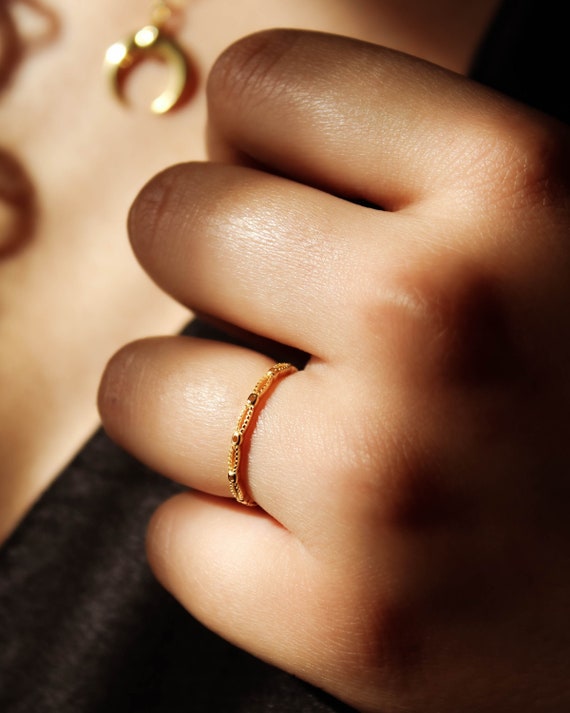 Thin gold plated best sale rings