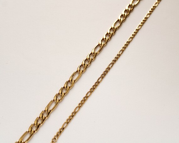 Gold Figaro Bracelet Layering Bracelet 18k Gold Plated Bracelet