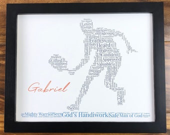 Male Pickleball Word Art, Personalized Christian Athlete Print, Pickleballer Wall Art, Pickleball Gift, Religious Gift Him, Pickleball Era