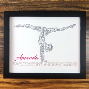 Personalized Gymnast Word Art, Christian Athlete Print, Motivational Sports Wall Art, Custom Gymnast Gift, Words of Affirmation, Teen Girl