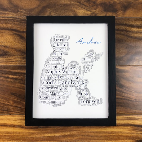 Male Reader Word Art, Personalized Religious Gifts Men, Book Lover Gift, Bookworm Wall Art, Religious Gifts Him, Meaningful Graduation Gift