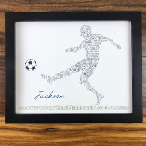 Soccer Player Word Art, Personalized Christian Athlete Print, Soccer Player Gift for Boys, Custom Soccer Player Sign, Soccer Team Gifts