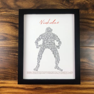 Personalized Wrestler Word Art, Custom Christian Athlete Sign, Inspirational Sports Wall Art, Wrestler Gifts for Boys, Wrestling Mom