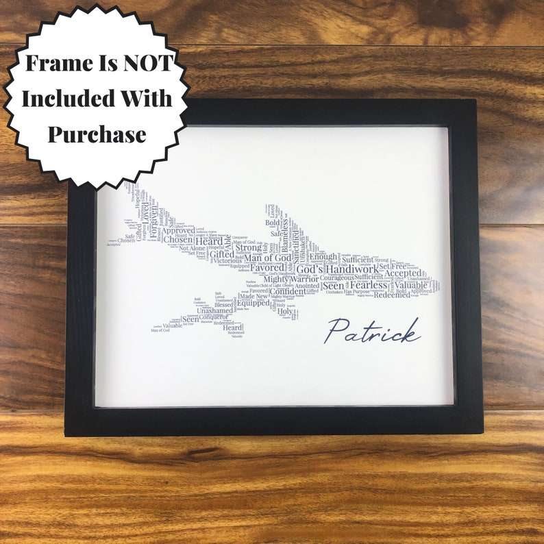 Airplane Word Art, Pilot Gifts for Men, Christian Aviation Print, Personalized Pilot Wall Art, Custom Airplane Gift for Him, Affirmations image 6