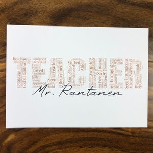 Personalized Male Teacher Word Art, Christian Educator Wall Art, Religious Teacher Gift, Words of Affirmation, Teacher Appreciation Artwork Bild 7