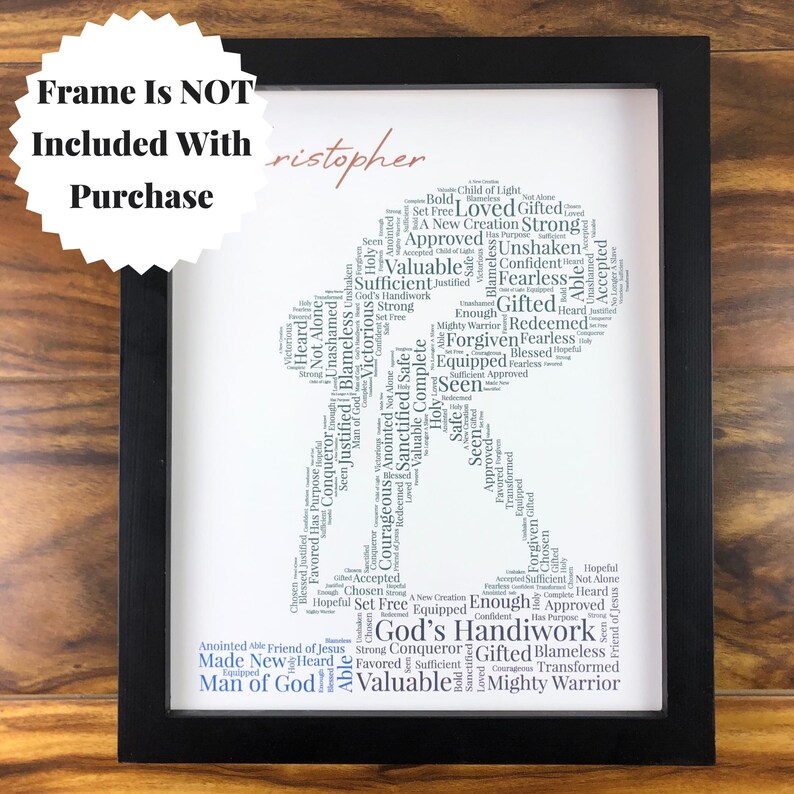 Male Swimmer Word Art, Religious Sports Wall Art, Personalized Swim