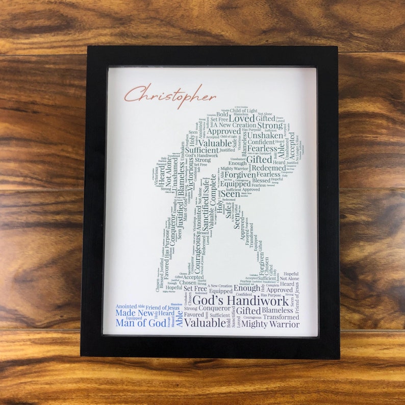 Male Swimmer Word Art, Religious Sports Wall Art, Personalized Swim