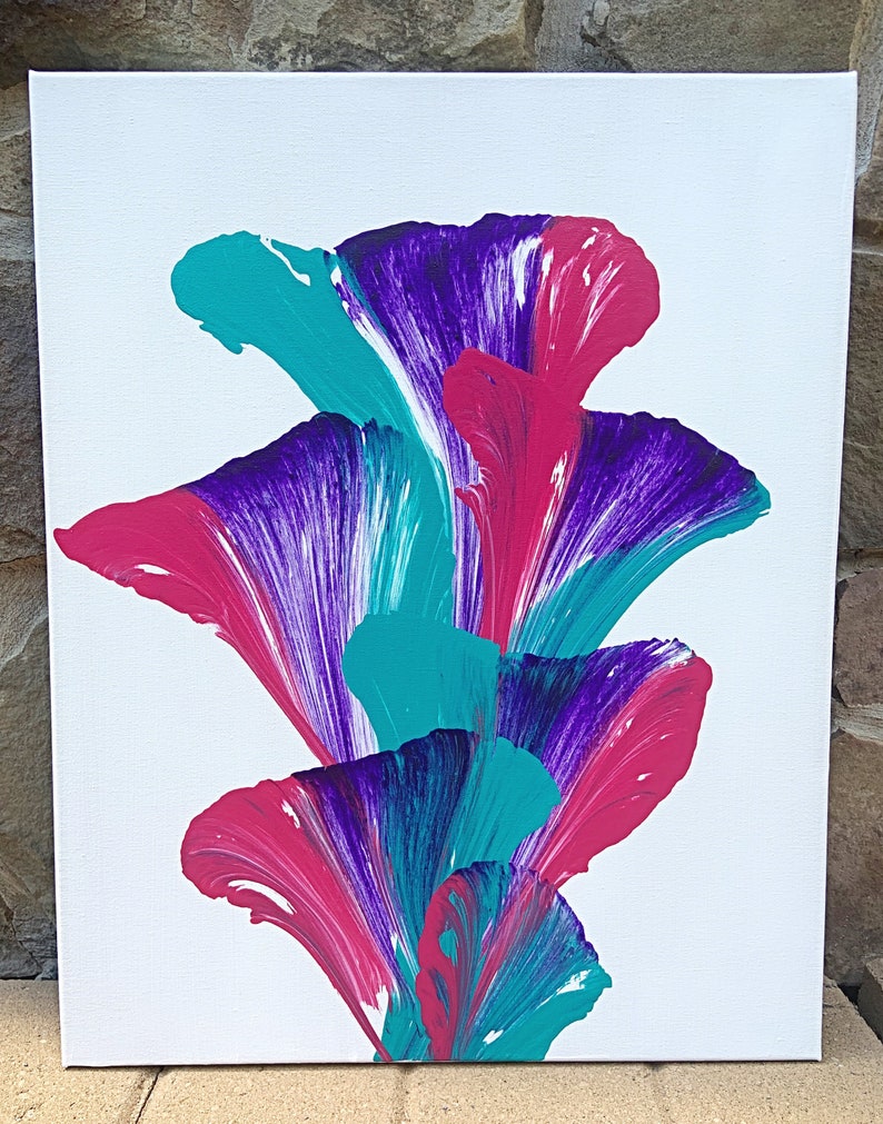 Acrylic String Pull Painting 16x20 Etsy