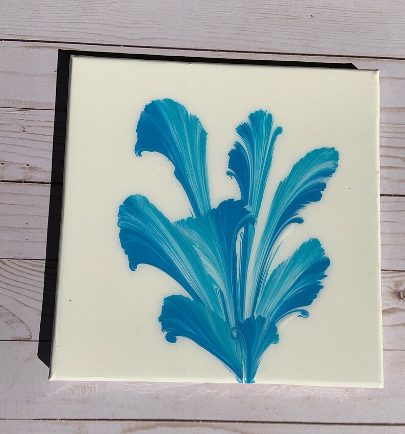 Blue String Pull Acrylic Painting 10x10 Etsy