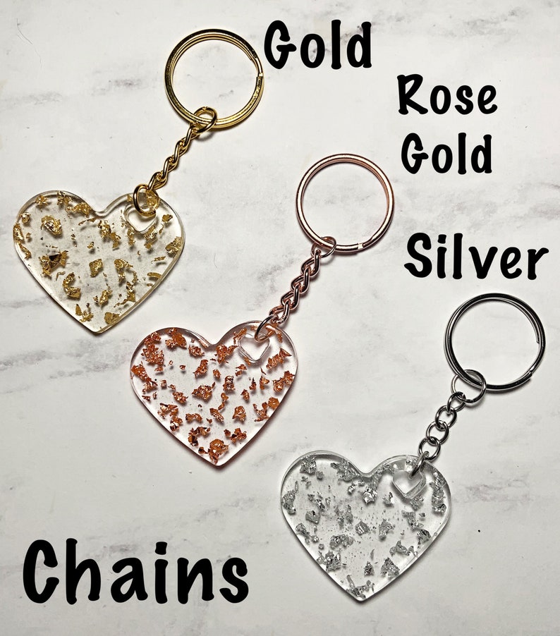 Custom resin heart keychains