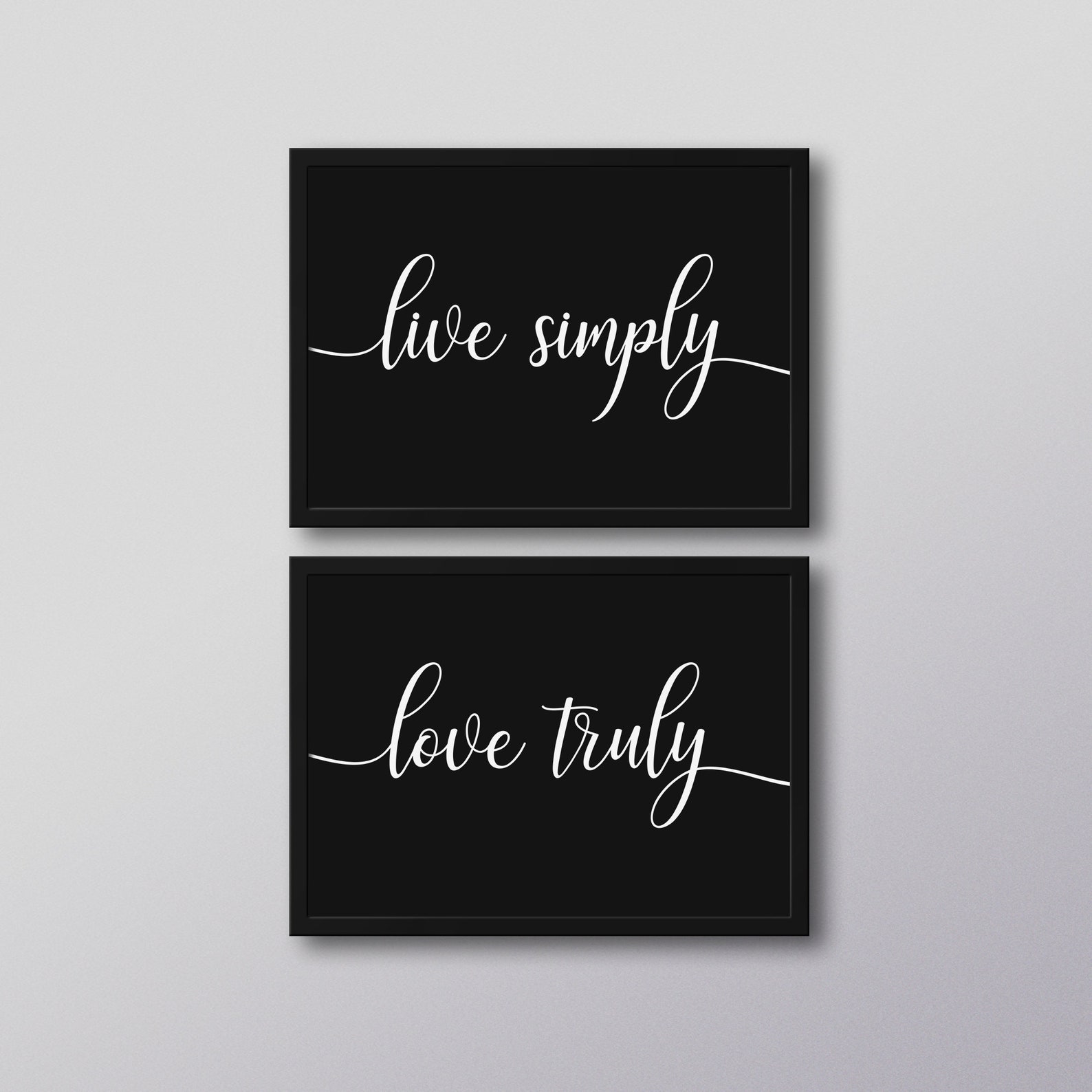 Set of 2 Prints Live Simply Love Truly Quote Print Poster | Etsy