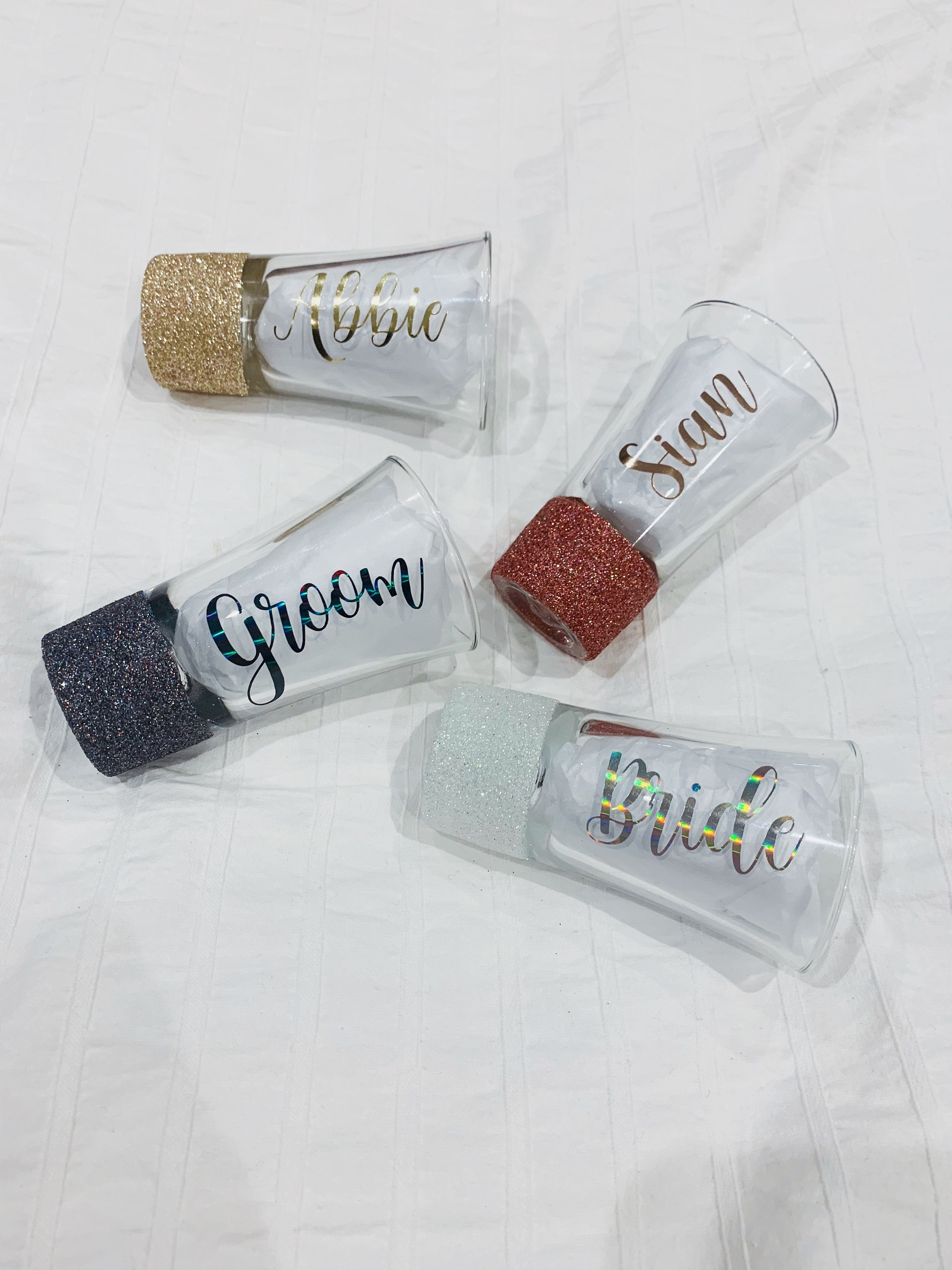Personalised glitter shot glass Etsy