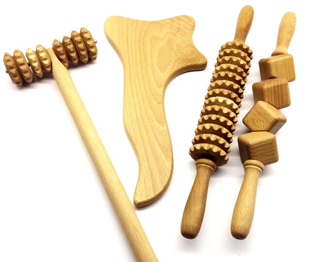 Wood Therapy Tools Wooden Massage Tools Set Body Shape Etsy