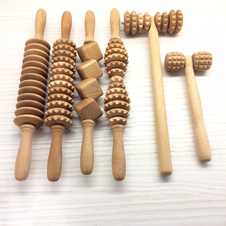 Wooden Massage Roller Set 5 Body Massager for Muscles Etsy Australia