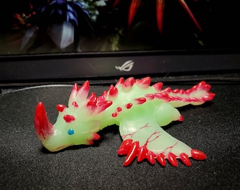Fluorescent Pink Sleeping Dragon Squishy Etsy