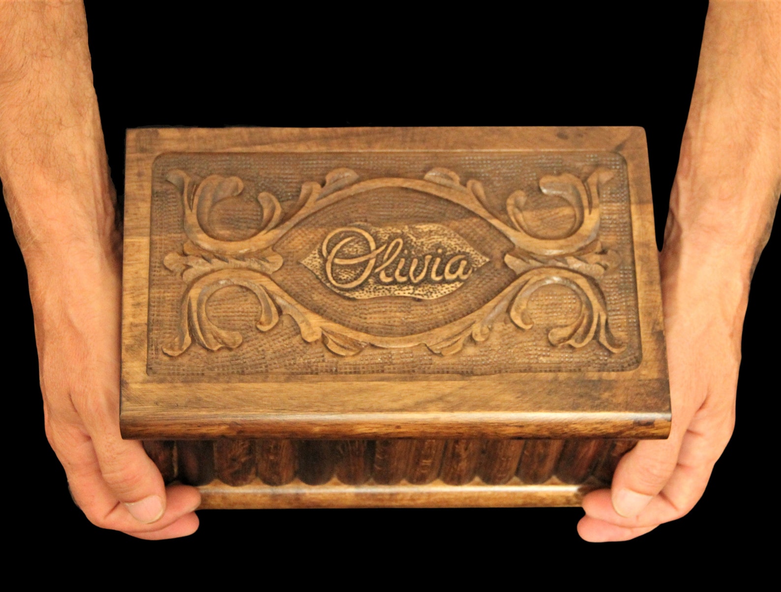 Extra large puzzle box with hand carved personalization and Etsy
