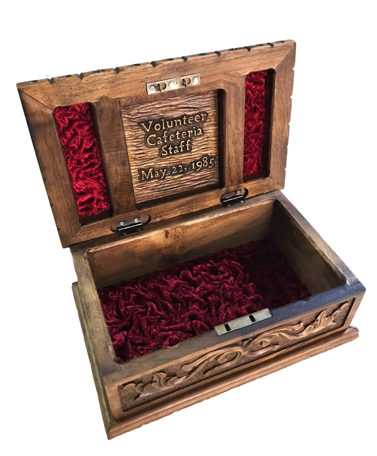 Lock Box Religious Large Personalized Wooden Box With Hand Carved Christian Cross and ...