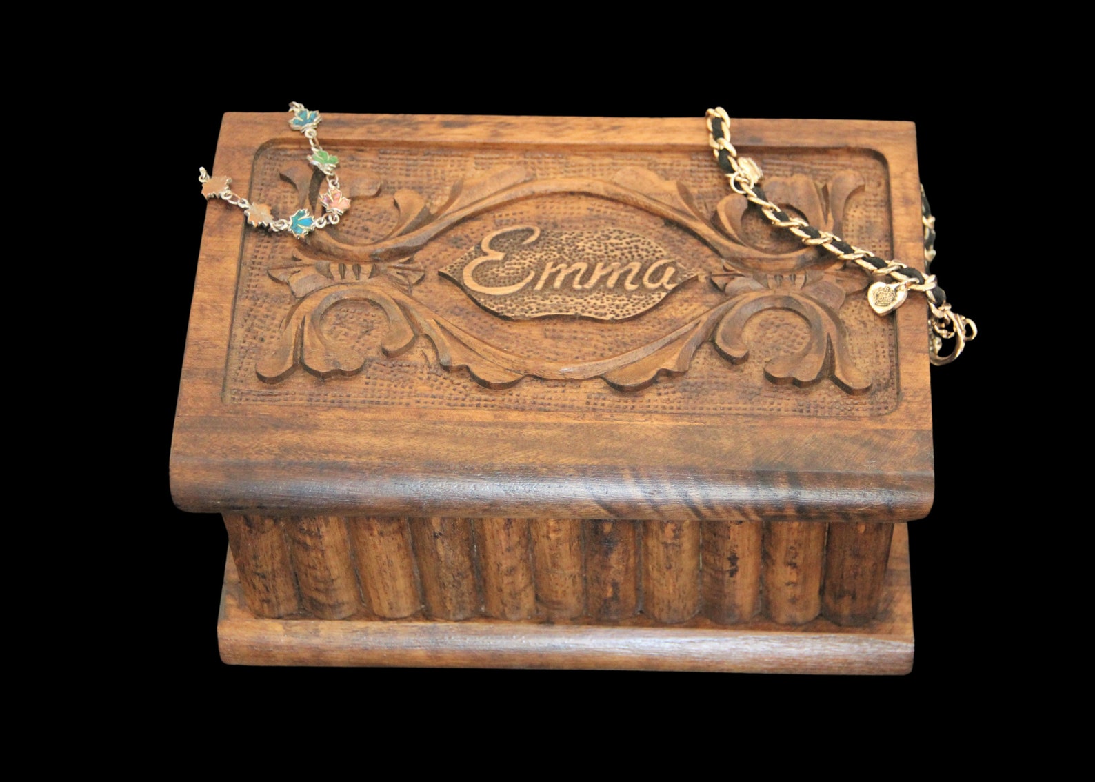 Large wooden jewelry puzzle box with key in secret Etsy