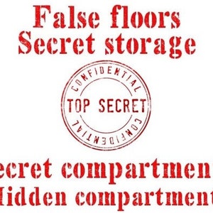 False floor and secret compartment accessories. Passport storage. Secret money safe. Hidden compartment for jewelry. Box purchase required!