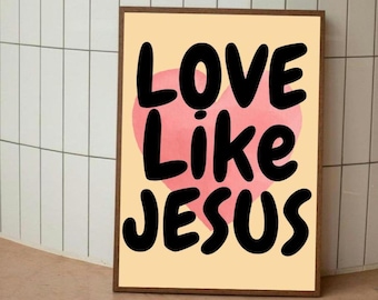 Love Like Jesus Retro Christian Poster: Printable Scripture Wall Art (Digital Download)