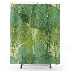 Ginkgo Biloba Shower Curtain | Plant Lady Bath Decor | Plant Lover Gift | Plants Bath Curtain | Urban Jungle Life