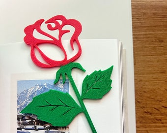 Rose bookmark / gift for her / Valentine's Day / Anniversary / Book lover gift / flower decor / personalized bookmark