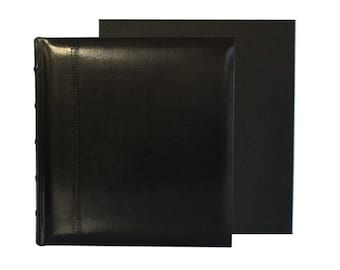 Glorious Leather Black 100 Page Photo Album with Presentation Box