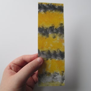 Handmade Bumble Bee Striped Painted Custom Laminated Bookmark image 1