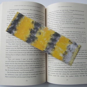 Handmade Bumble Bee Striped Painted Custom Laminated Bookmark image 4