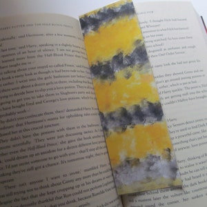 Handmade Bumble Bee Striped Painted Custom Laminated Bookmark image 3