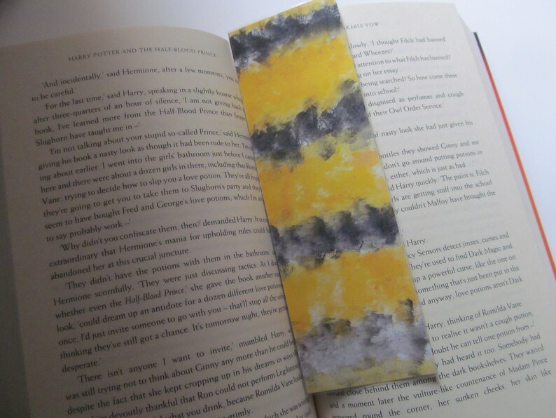 Handmade Bumble Bee Striped Painted Custom Laminated Bookmark image 3