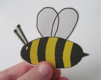 Cute Adorable Bumble Bee Handmade Sticker