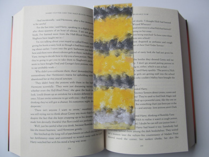 Handmade Bumble Bee Striped Painted Custom Laminated Bookmark image 2