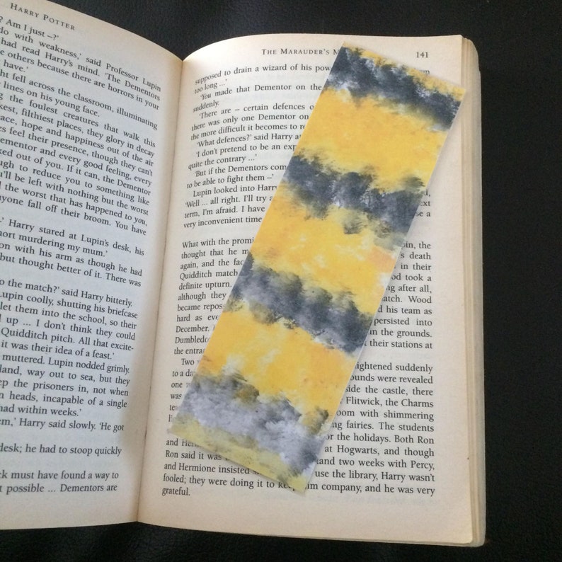 Handmade Bumble Bee Striped Painted Custom Laminated Bookmark image 5