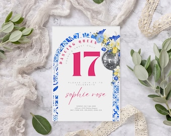 17th Birthday Mamma Mia Dancing Queen Invitation | Personalized Digital Download