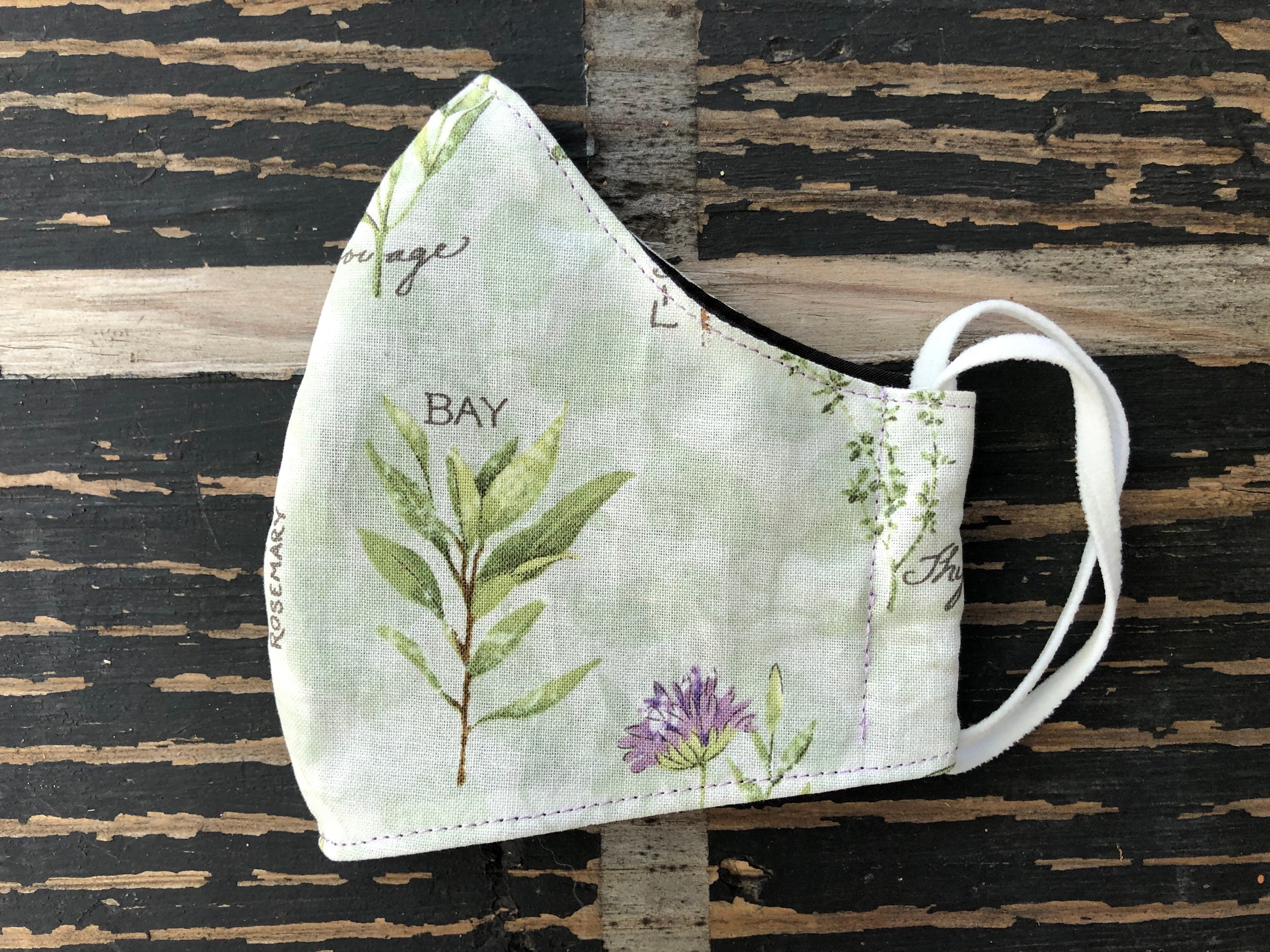 Herb Garden Mask reversible cotton mask Etsy