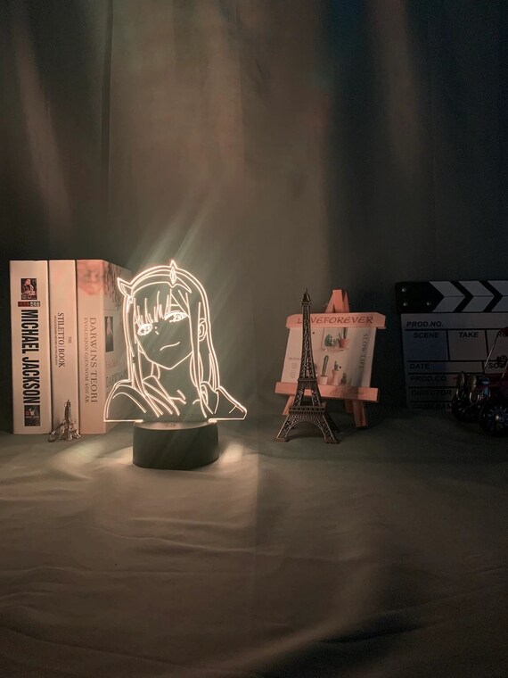 3D-Lampe Anime Darling in der FRANXX 02 Zero Two LED-Nachtlichtfernbedienung 16-Farben-Tischlicht Kinderzimmer Outfit
