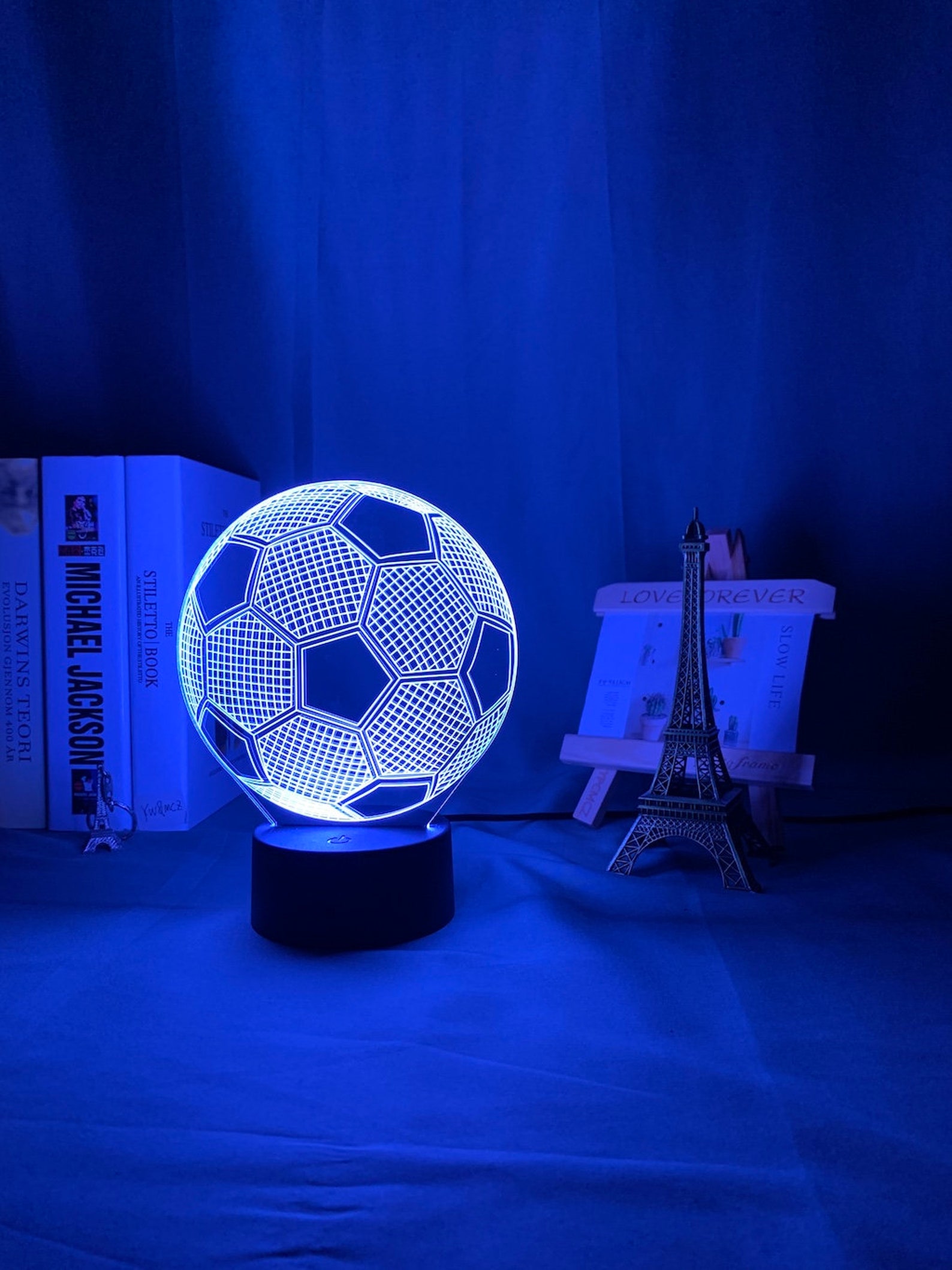 Football 3D Light Lamp Soccer LED Color Light Lamp For Kids Etsy