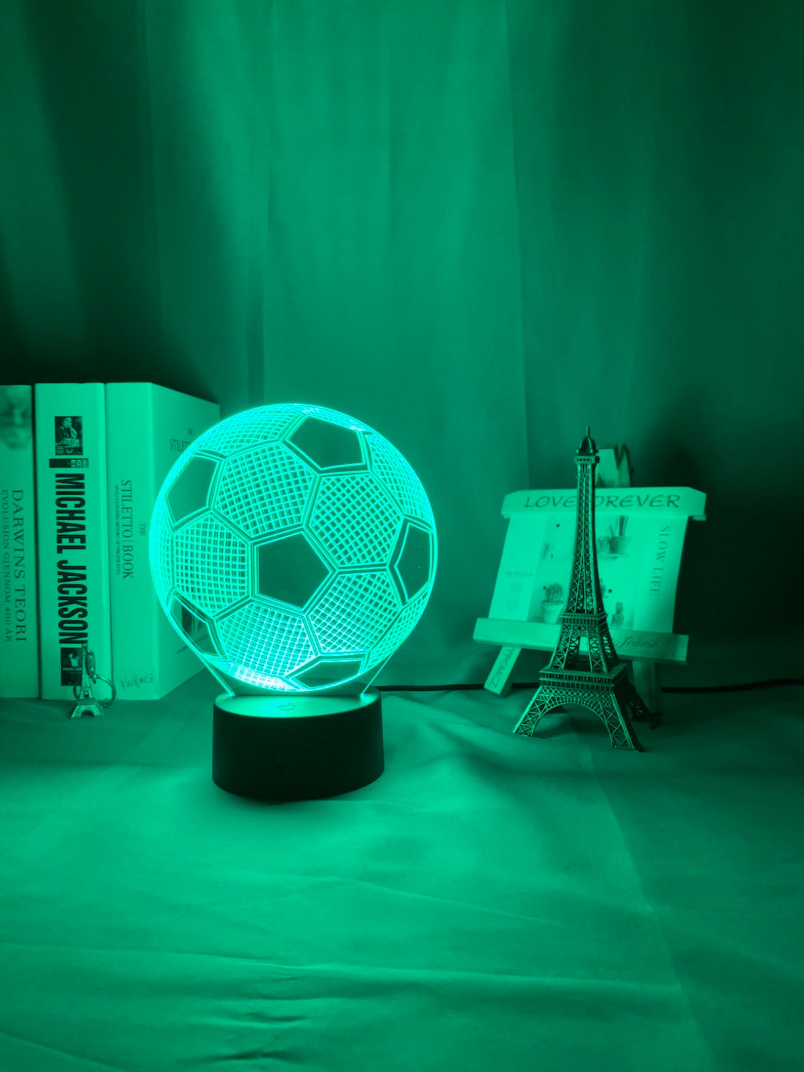 Football 3D Light Lamp Soccer LED Color Light Lamp For Kids Etsy